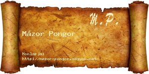 Mázor Pongor névjegykártya
